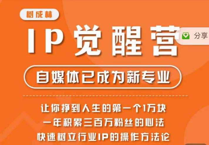 树成林·IP觉醒营，快速树立行业IP的操作方法论，让你赚到人生的第一个1万块-大兵轻创资源库