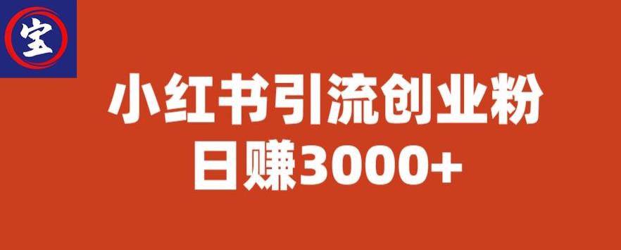 宝哥小红书引流创业粉，日赚3000+【揭秘】-大兵轻创资源库