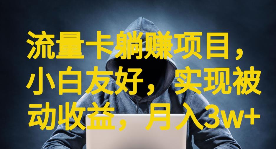 流量卡躺赚项目，小白友好，开设后台，实现被动收益，只要出卡，就能一直赚钱，利润高昂【揭秘】-大兵轻创资源库