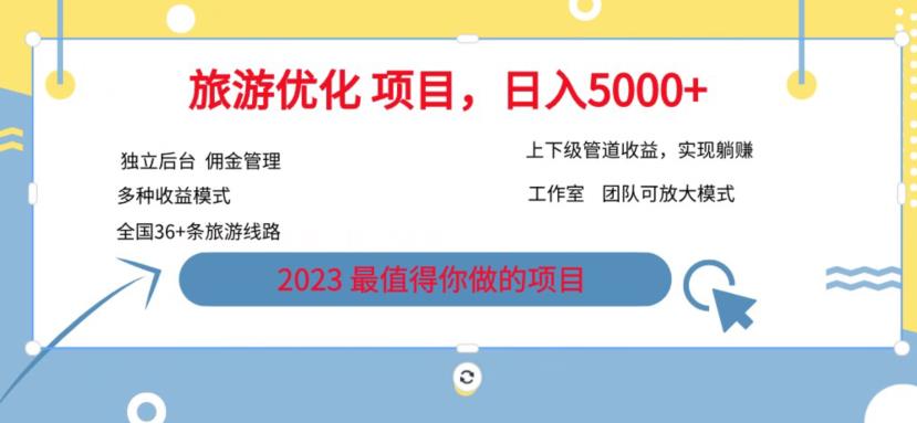7.22旅游项目最新模式，独立后台+全国35+线路，日入5000+【揭秘】-大兵轻创资源库