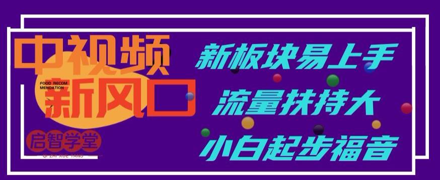 中视频新风口，新板块易上手，流量扶持大，小白起步福音【揭秘】-大兵轻创资源库