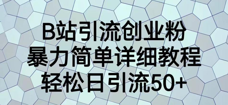 B站引流创业粉，暴力简单详细教程，轻松日引流50+【揭秘】-大兵轻创资源库