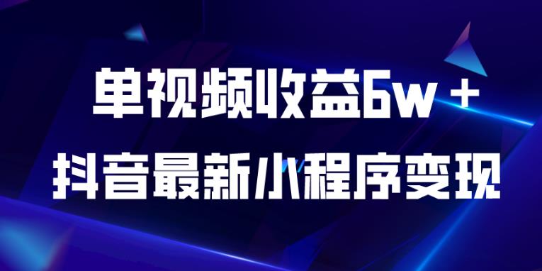 抖音最新小程序变现项目，单视频收益6w＋，小白可做【揭秘】-大兵轻创资源库