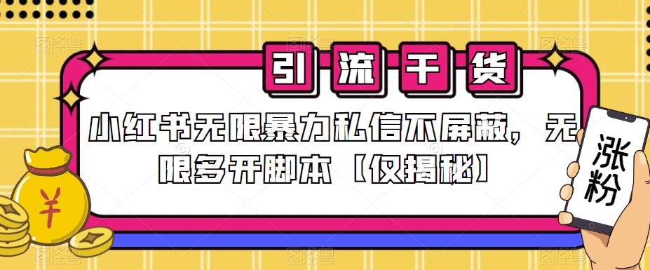 小红书无限暴力私信不屏蔽，无限多开脚本【仅揭秘】-大兵轻创资源库