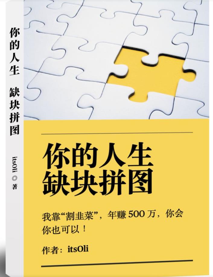 某高赞电子书《你的人生，缺块拼图——我靠“割韭菜”，年赚500万，你会你也可以》-大兵轻创资源库