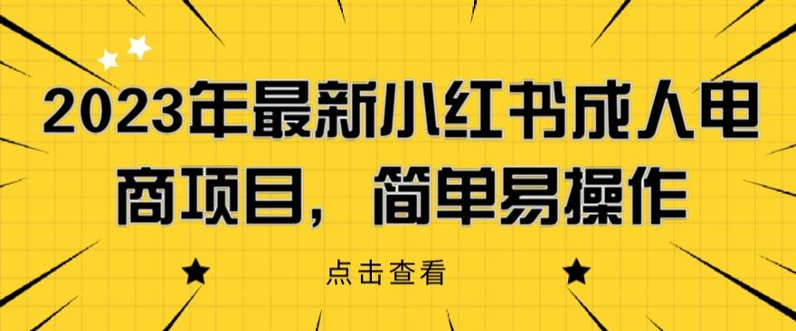 2023年最新小红书成人电商项目，简单易操作【详细教程】【揭秘】-大兵轻创资源库