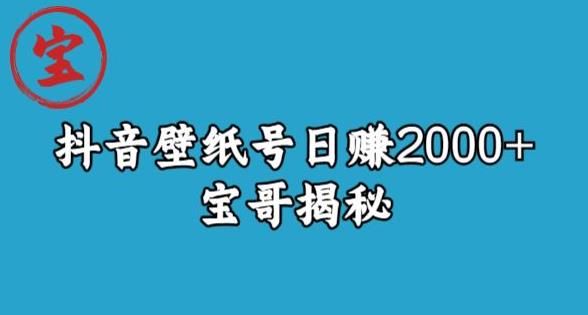宝哥抖音壁纸号日赚2000+，不需要真人露脸就能操作【揭秘】-大兵轻创资源库