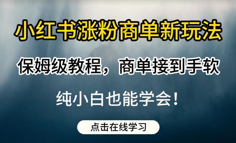 小红书涨粉商单新玩法，保姆级教程，商单接到手软，纯小白也能学会【揭秘】-大兵轻创资源库