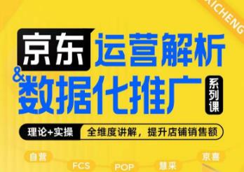 京东运营解析与数据化推广系列课，全维度讲解京东运营逻辑+数据化推广提升店铺销售额-大兵轻创资源库