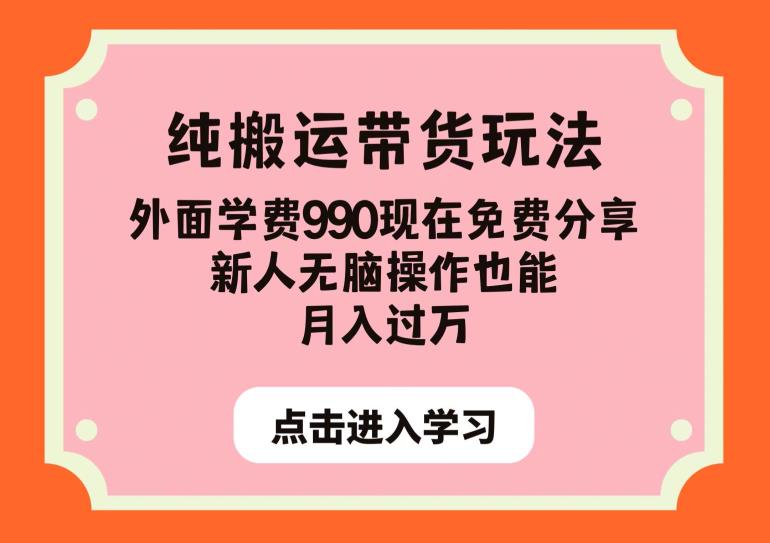 纯搬运带货玩法，外面学费990现在免费分享，新人无脑操作也能月入过万【揭秘】-大兵轻创资源库