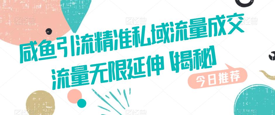 咸鱼引流精准私域流量成交流量无限延伸【揭秘】-大兵轻创资源库