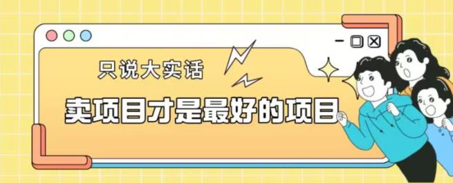 卖项目才是最好的项目一单3000+【揭秘】-大兵轻创资源库