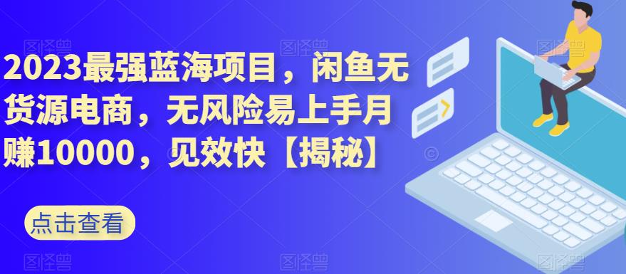 2023最强蓝海项目，闲鱼无货源电商，无风险易上手月赚10000，见效快【揭秘】-大兵轻创资源库