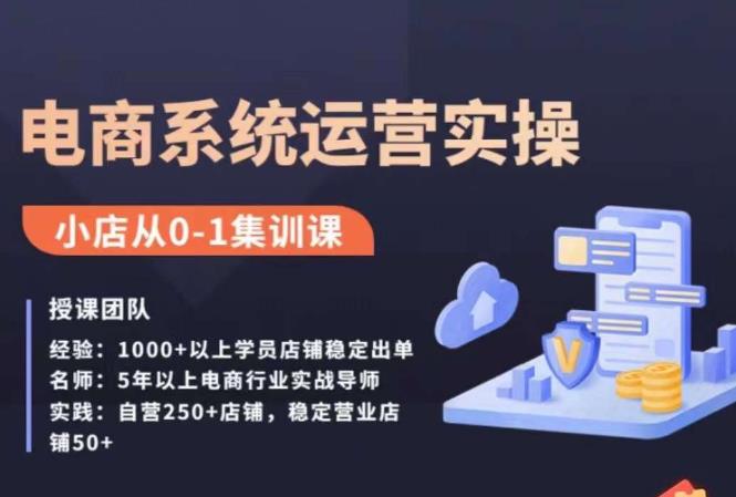 抖店精细化运营全案课，抖音​小店从0-1集训营，电商系统运营实操课-大兵轻创资源库