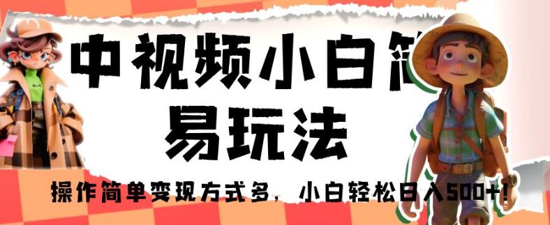 中视频小白简易玩法，操作简单变现方式多，小白轻松日入500+！【揭秘】-大兵轻创资源库