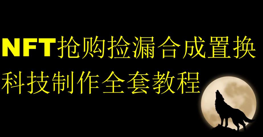 NFT抢购捡漏合成置换科技制作全套教程-大兵轻创资源库