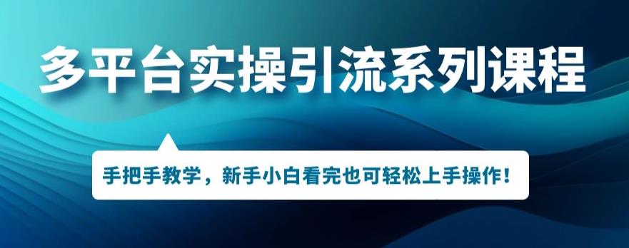 多平台引流实操系列课程，新手小白看完也可轻松上手进行引流操作-大兵轻创资源库