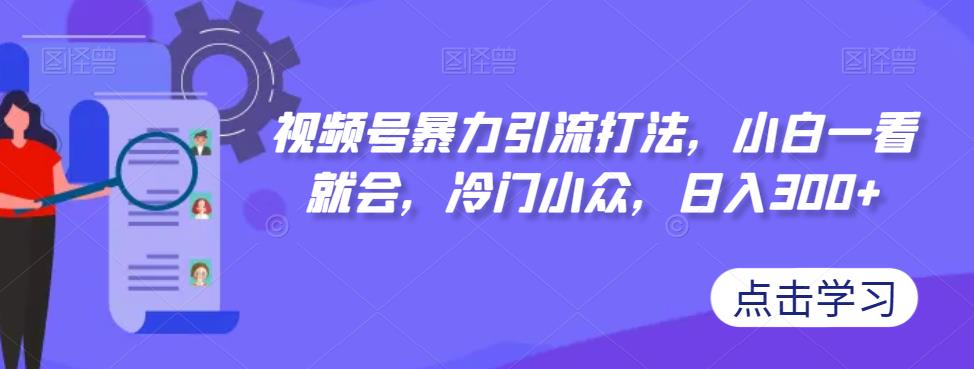 视频号暴力引流打法，小白一看就会，冷门小众，日入300+【揭秘】-大兵轻创资源库