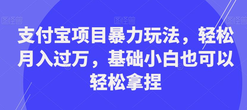 支付宝项目暴力玩法，轻松月入过万，基础小白也可以轻松拿捏【揭秘】-大兵轻创资源库