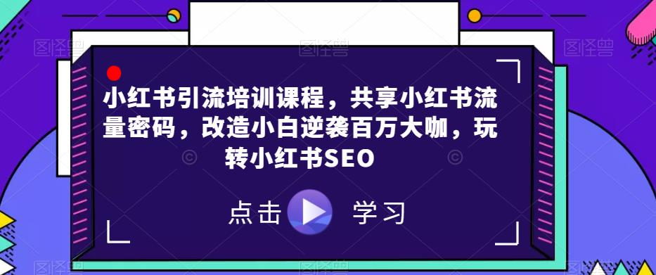 小红书引流培训课程，共享小红书流量密码，改造小白逆袭百万大咖，玩转小红书SEO-大兵轻创资源库