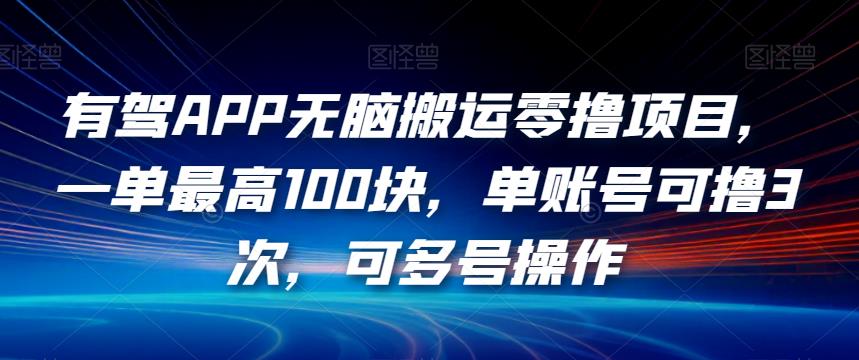 有驾APP无脑搬运零撸项目，一单最高100块，单账号可撸3次，可多号操作【揭秘】-大兵轻创资源库