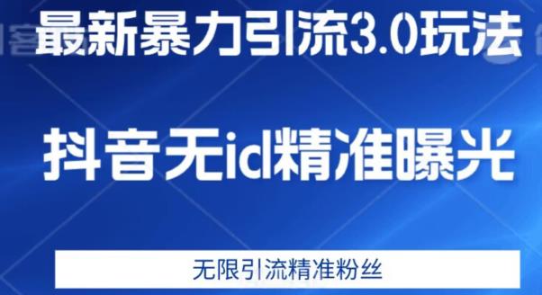 最新暴力引流3.0版本，抖音无id暴力引流各行业精准用户-大兵轻创资源库