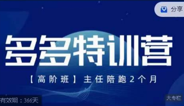 纪主任·多多特训营高阶班【9月13日更新】，拼多多最新玩法技巧落地实操-大兵轻创资源库