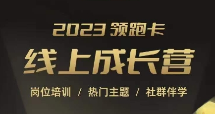2023领跑卡线上成长营，淘宝运营各岗位培训，直通车、万相台、引力魔方、引流等，帮助突破成长瓶颈-大兵轻创资源库