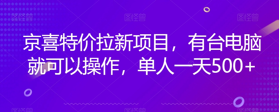 京喜特价拉新新玩法，有台电脑就可以操作，单人一天500+【揭秘】-大兵轻创资源库