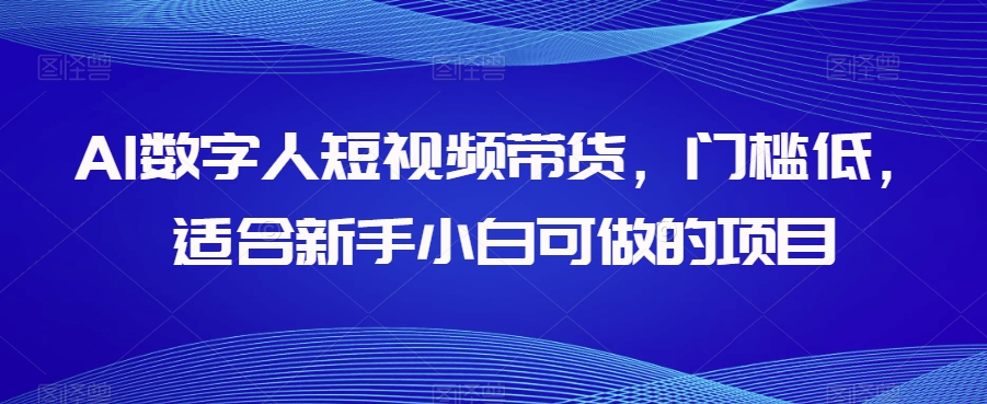 AI数字人短视频带货，门槛低，适合新手小白可做的项目-大兵轻创资源库