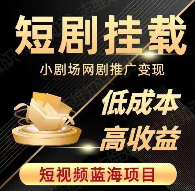 2023短视频蓝海项目，抖音快手短剧推广变现教程，低成本高收益-大兵轻创资源库