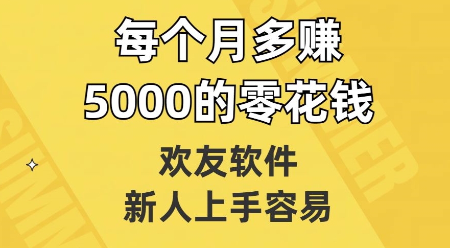 欢友软件，新人上手容易，每个月多赚5000的零花钱【揭秘】-大兵轻创资源库
