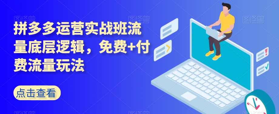 拼多多运营实战班流量底层逻辑，免费+付费流量玩法-大兵轻创资源库