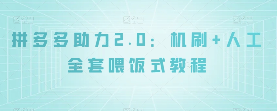拼多多助力2.0：机刷+人工全套喂饭式教程【揭秘】-大兵轻创资源库