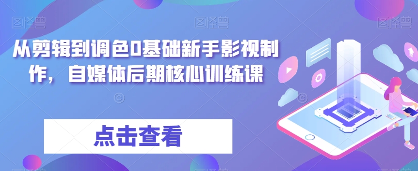 从剪辑到调色0基础新手影视制作，自媒体后期核心训练课-大兵轻创资源库