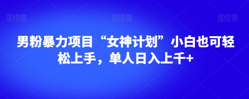 男粉暴力项目“女神计划”小白也可轻松上手，单人日入上千+【揭秘】-大兵轻创资源库