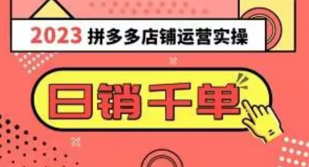 2023拼多多运营实操，每天30分钟日销1000＋，爆款选品技巧大全（10节课）-大兵轻创资源库