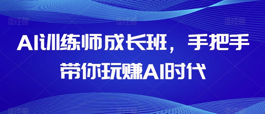 AI训练师成长班，手把手带你玩赚AI时代-大兵轻创资源库