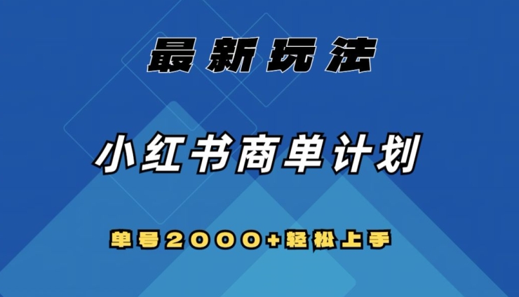 全网首发，小红书商单计划最新玩法，单号2000+可扩大可复制【揭秘】-大兵轻创资源库