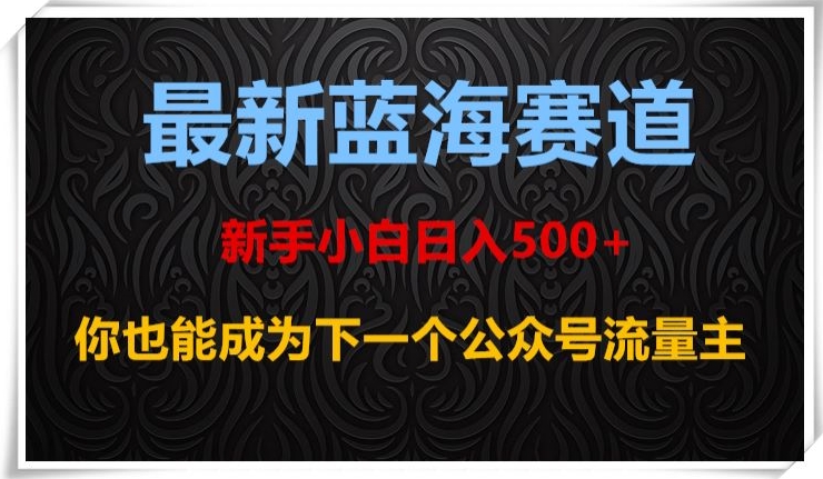 最新蓝海赛道，新手小白日入500+，你也能成为下一个公众号流量主【揭秘】-大兵轻创资源库