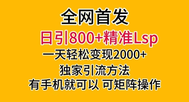 全网首发！日引800+精准老色批，一天变现2000+，独家引流方法，可矩阵操作【揭秘】-大兵轻创资源库