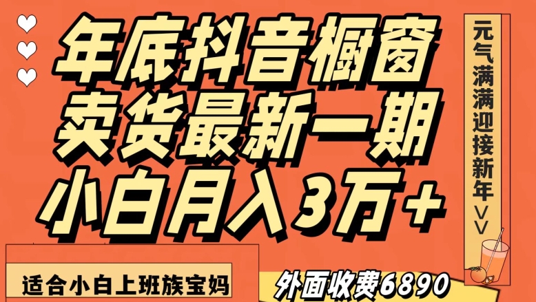 外面收费6890元年底抖音橱窗卖货最新一期，小白月入3万，适合小白上班族宝妈【揭秘】-大兵轻创资源库