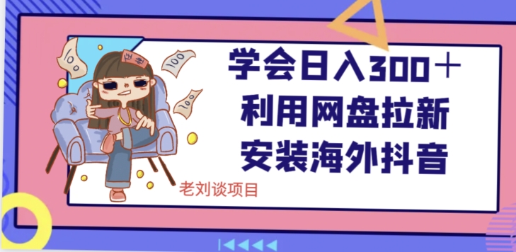 学会日入300＋，利用网盘拉新安装海外抖音保姆级教学【揭秘】-大兵轻创资源库