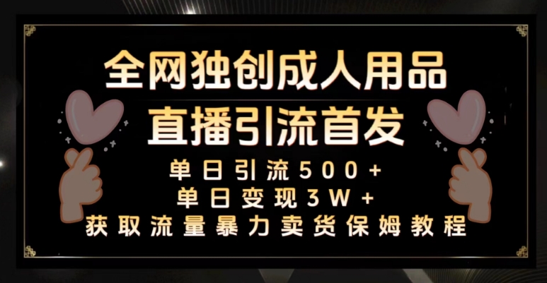 全网独创真人主播+无人直播单日引流500+，橙人用品暴力卖货单日变现3W+保姆似教学2.0【揭秘】-大兵轻创资源库