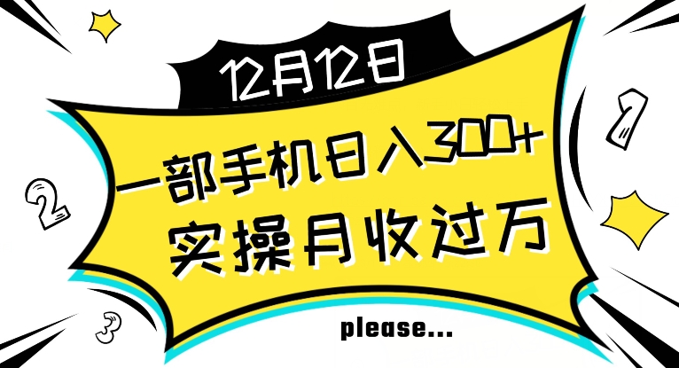 【全网变现首发】新手实操单号日入500+，渠道收益稳定，项目可批量放大【揭秘】-大兵轻创资源库