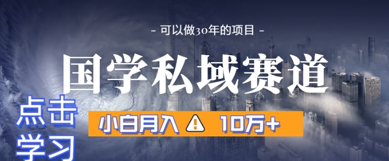 暴力国学私域赛道，小白月入10万+，引流+转化完整流程【揭秘】-大兵轻创资源库