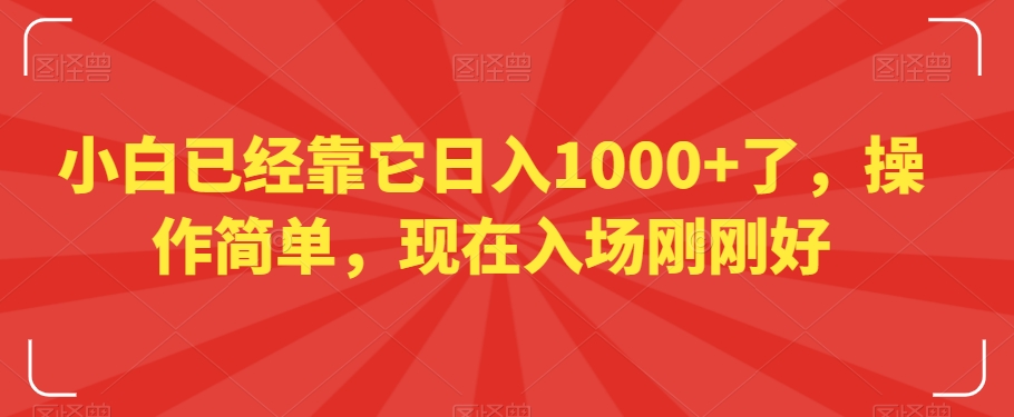 小白已经靠它日入1000+了，操作简单，现在入场刚刚好【揭秘】-大兵轻创资源库