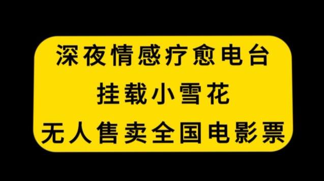 深夜情感疗愈电台，挂载小雪花，无人售卖全国电影票【揭秘】-大兵轻创资源库