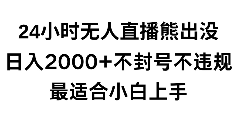 快手24小时无人直播熊出没，不封直播间，不违规，日入2000+，最适合小白上手，保姆式教学【揭秘】-大兵轻创资源库