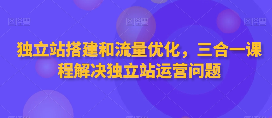 独立站搭建和流量优化，三合一课程解决独立站运营问题-大兵轻创资源库